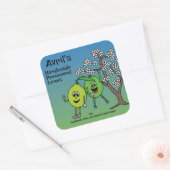 Limon Pals Funny Cartoon behält Curse und mehr Quadratischer Aufkleber (Umschlag)