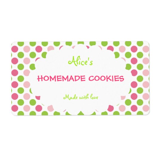 Limon&Pink Polka Dot Personalisierte hausgemachte  (Vorne)