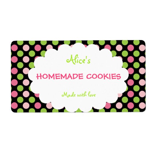 Limon&Pink Polka Dot Personalisierte hausgemachte (Vorne)