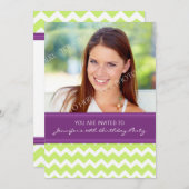 Limon Plum Foto 20. Geburtstagsparty Einladungen (Vorne/Hinten)