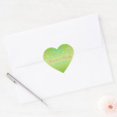 Limon, rosa und Aqua Floral 1,5" Heart Sticker (Umschlag)
