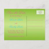 Limon, rosa und Aqua Floral Save the Date Postkart Ankündigungspostkarte (Rückseite)