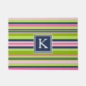 Limon, rosa und Navy Strip Monogram Fußmatte (Vorderseite)