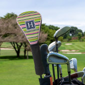 Limon, rosa und Navy Strip Monogram Golf Headcover