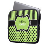 Limon, schwarz, weiß, laptopschutzhülle (Vorderseite Links)