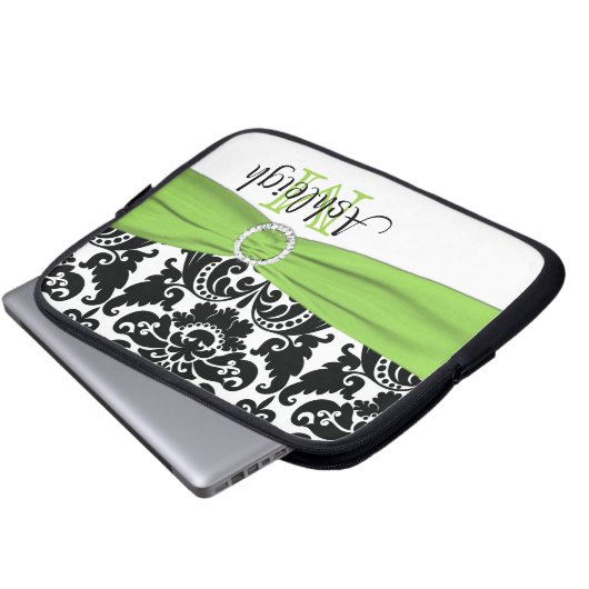 Limon Schwarz-weiß mit dem IMITAT Ribbon Laptop-Si Laptopschutzhülle (Vorne Knopf)