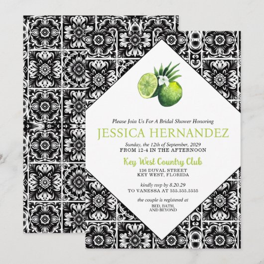 Limon Tile Bridal Dusche Einladung (Vorne/Hinten)