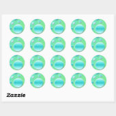 Limon und Aqua 1.5" Runde Vielen Dank Sticker (Blatt)