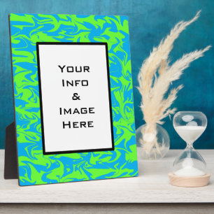 Limon- und Aqua-Abstrakter Swirbelrahmen Fotoplatte