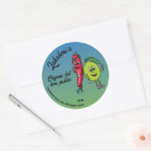 Limon und Pepper Pals Funny Cartoon Limon Pickles Runder Aufkleber (Umschlag)