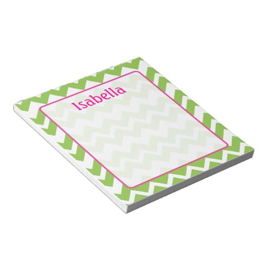 Limon und rosa Zickzack Zigzag Notepad Notizblock (angewinkelt)