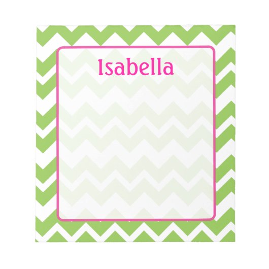 Limon und rosa Zickzack Zigzag Notepad Notizblock (Vorderseite)