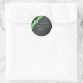 Limon und schwarz 1,5" Runde Bat Mitzvah Sticker (Tasche)