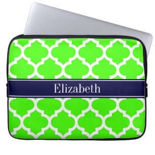 Limon White Marokko #5 Navy Blue Name Monogram Laptopschutzhülle