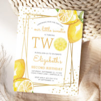 Limonade Aquarell 2. Geburtstags-Einladung