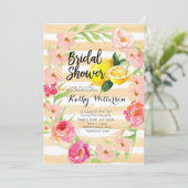 Limonade-Brautpartyeinladung Watercolor Einladung (Stehend Vorderseite)