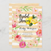 Limonade-Brautpartyeinladung Watercolor Einladung (Vorne/Hinten)