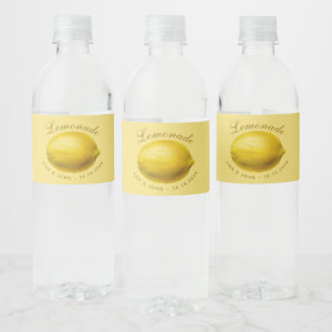 Limonade Gelbe Zitrone Gebogener Schreibschrift Ho Wasserflaschenetikett