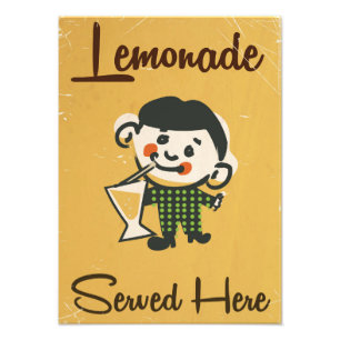 Limonade hier serviert vintage Getränke-Werbung Fotodruck