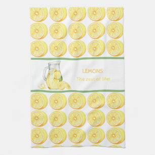 Limonade in einem Glasküchentuch Geschirrtuch