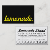 Limonade. LoyalitätsLochkarte Treuekarte (Vorne/Hinten)