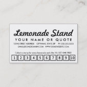 Limonade. LoyalitätsLochkarte Treuekarte (Rückseite)