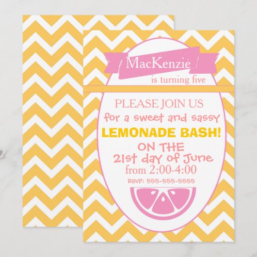 Limonade-Party Einladung (Vorne/Hinten)