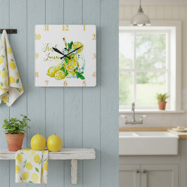 Limonade Quadratische Wanduhr