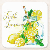 Limonade Rechteckiger Pappuntersetzer (Vorderseite)