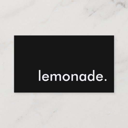 Limonade. Visitenkarte (Vorderseite)