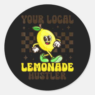 Limonadenstand Lustiger Limonaden-Unternehmer für Runder Aufkleber