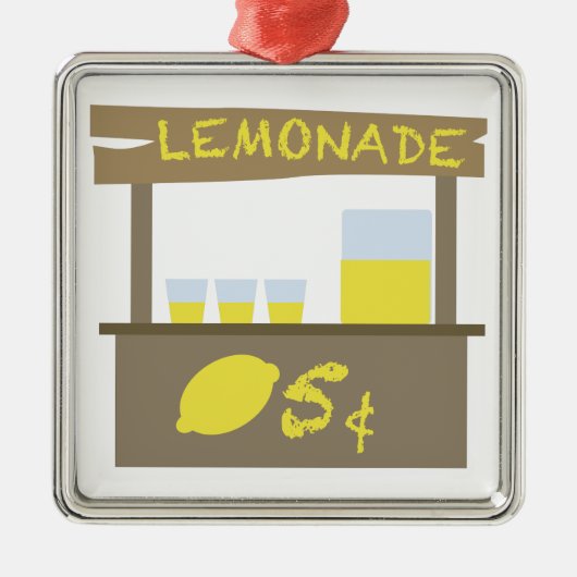 Limonadestand Silbernes Ornament (Vorne)