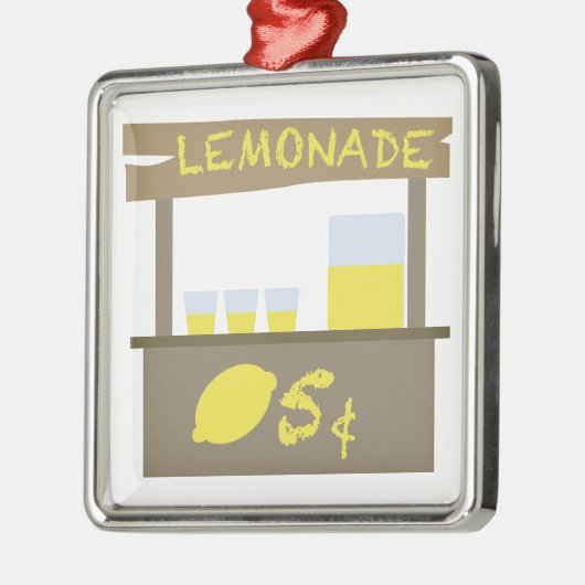 Limonadestand Silbernes Ornament (Links)