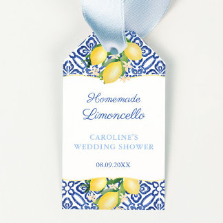 Limoncello Amalfi Lemons Polterabend Gefälte Tags Geschenkanhänger