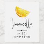 Limoncello-Aquarell-Zitronenscheibe Weinetikett (Einzelnes Label)