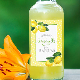 Limoncello Aquarellfarbenlemon, benutzerdefinierte Weinetikett
