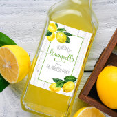 Limoncello Aquarelllemonen rustikaler Schriftname Weinetikett
