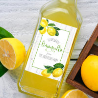 Limoncello Aquarelllemonen rustikaler Schriftname