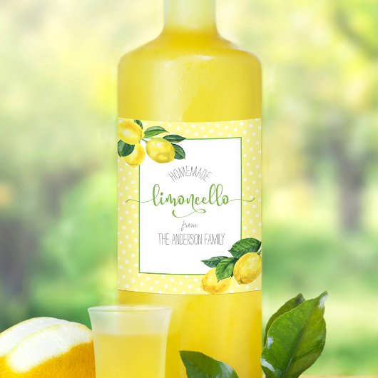 Limoncello Aquarellschrift Punktschrift individuel Weinetikett