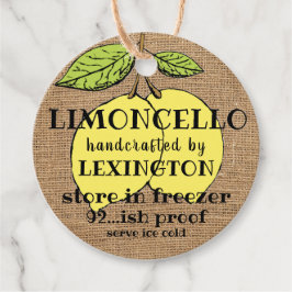 Limoncello auf Burlap Look Homemade Geschenkanhänger