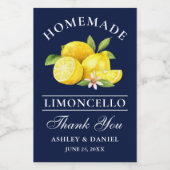 Limoncello Blauer Mini Flasche Weinetikett (Einzelnes Label)