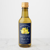 Limoncello Blauer Mini Flasche Weinetikett (Vorderseite)