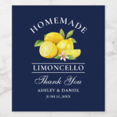 Limoncello Blue Flasche Labels Weinetikett (Einzelnes Label)