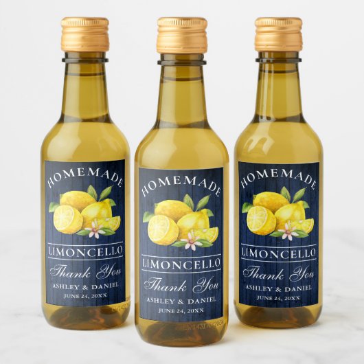 Limoncello Blue Wood dank Mini Flaschen Labels Weinetikett (Flaschen)