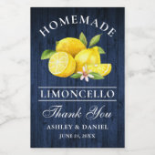 Limoncello Blue Wood dank Mini Flaschen Labels Weinetikett (Einzelnes Label)