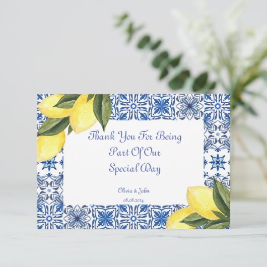 LIMONCELLO BRAUTPARTY DANKEN SIE KARTE (Stehend Vorderseite)