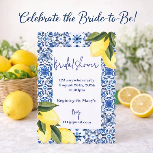 LIMONCELLO BRIDAL SHOWER INVITATION EINLADUNG