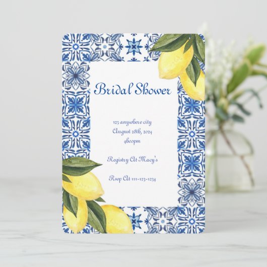 LIMONCELLO BRIDAL SHOWER INVITATION EINLADUNG (Stehend Vorderseite)