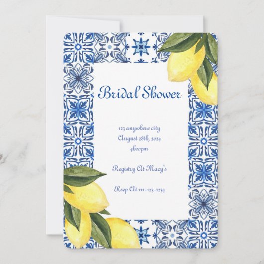 LIMONCELLO BRIDAL SHOWER INVITATION EINLADUNG (Vorderseite)