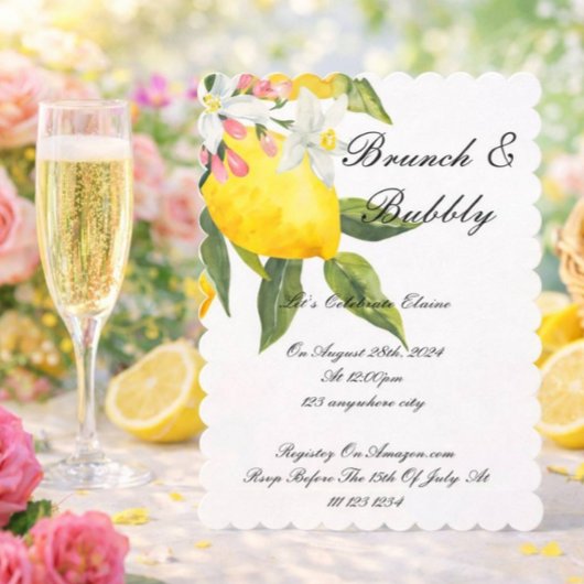 LIMONCELLO BRIDAL SHOWER INVITATION SAVE THE DATE